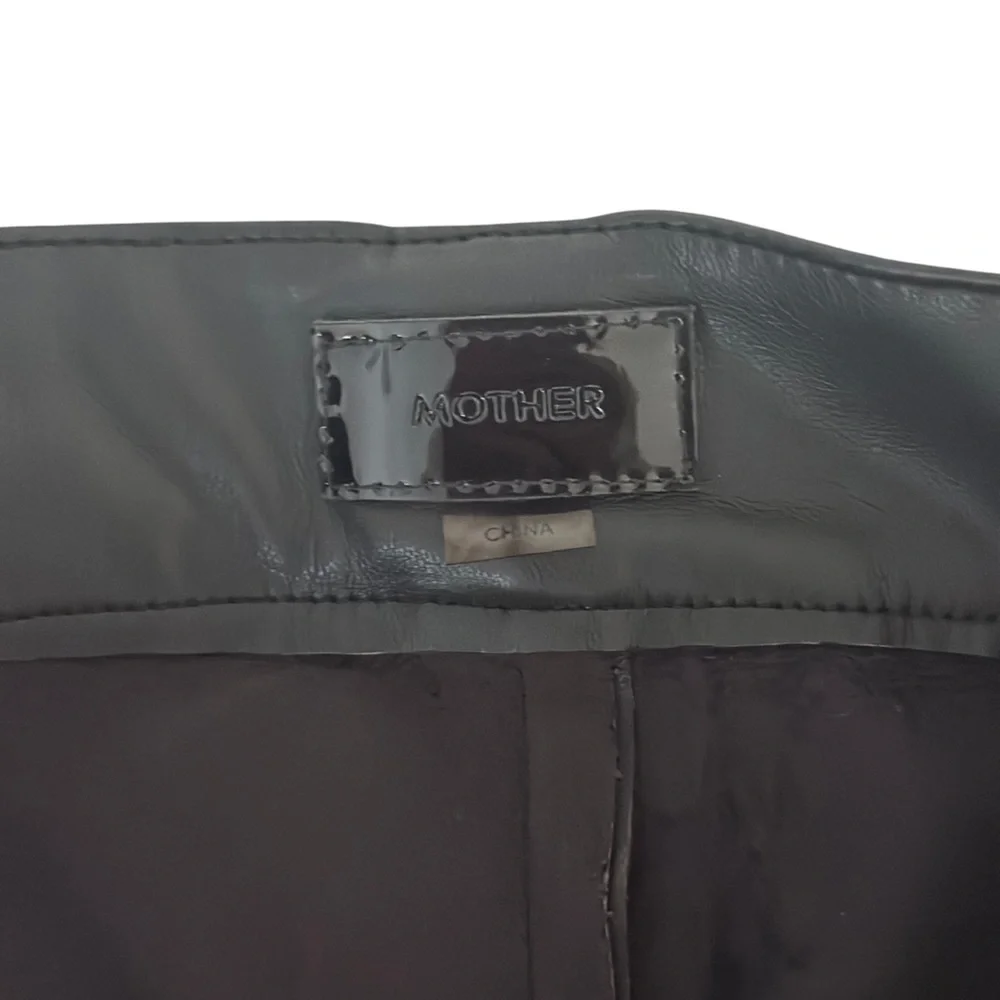 NWT Mother The High Waisted Tunnel Vision Sneak Wide Pleated Pants Faux Leather - Picture 7 of 12